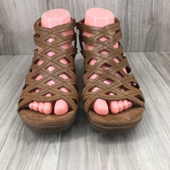 Baretraps Wedge Sandals Womens 8M Trella Brown Hook and Loop Shoes - Picture 7 of 12